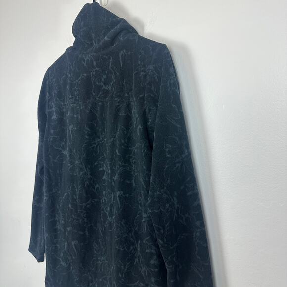 Columbia Womens Funnel Neck Long Marble Pattern Black Fleece Sweatshirt Small - Picture 6 of 10